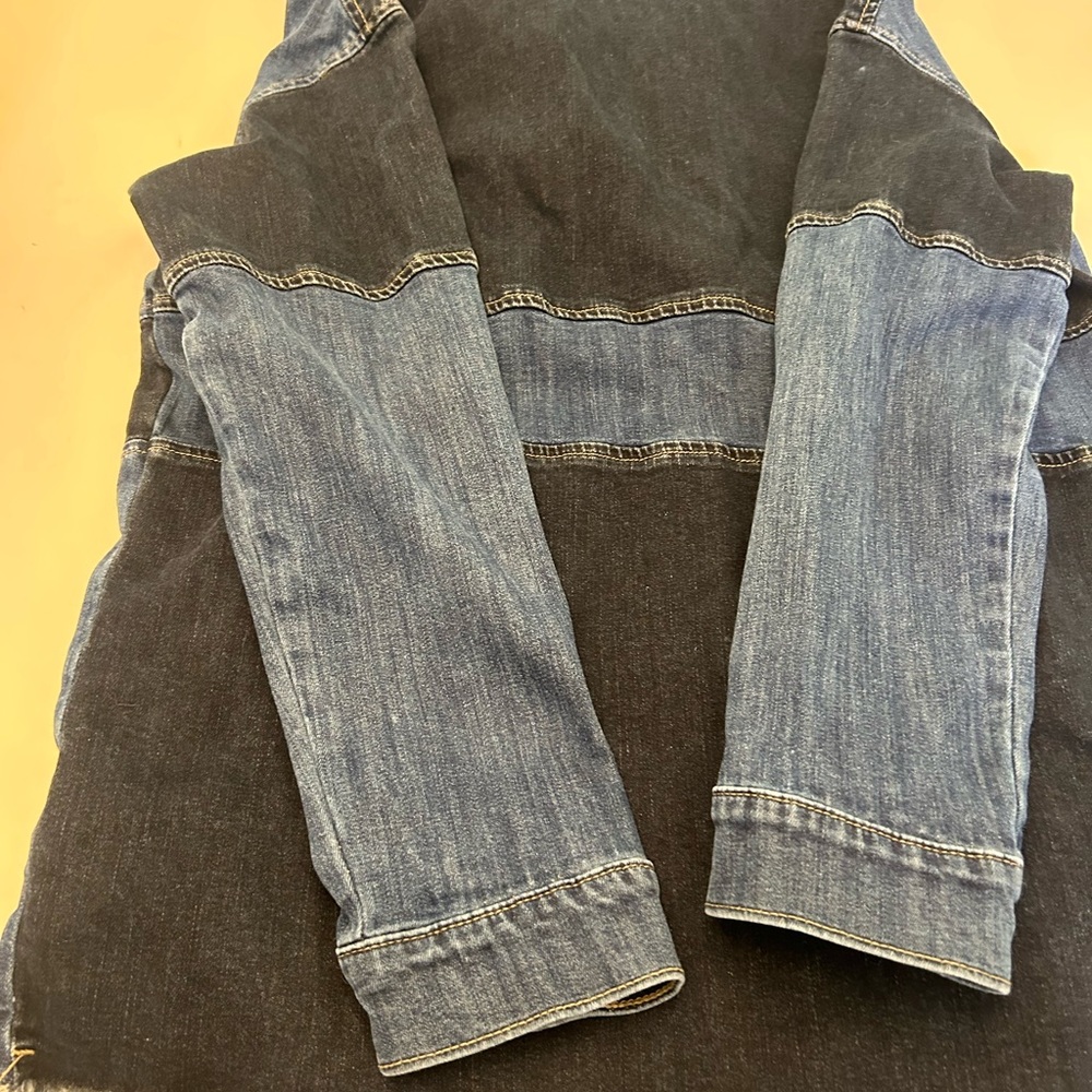 Denim Patchwork Jacket With Zipper - image 3